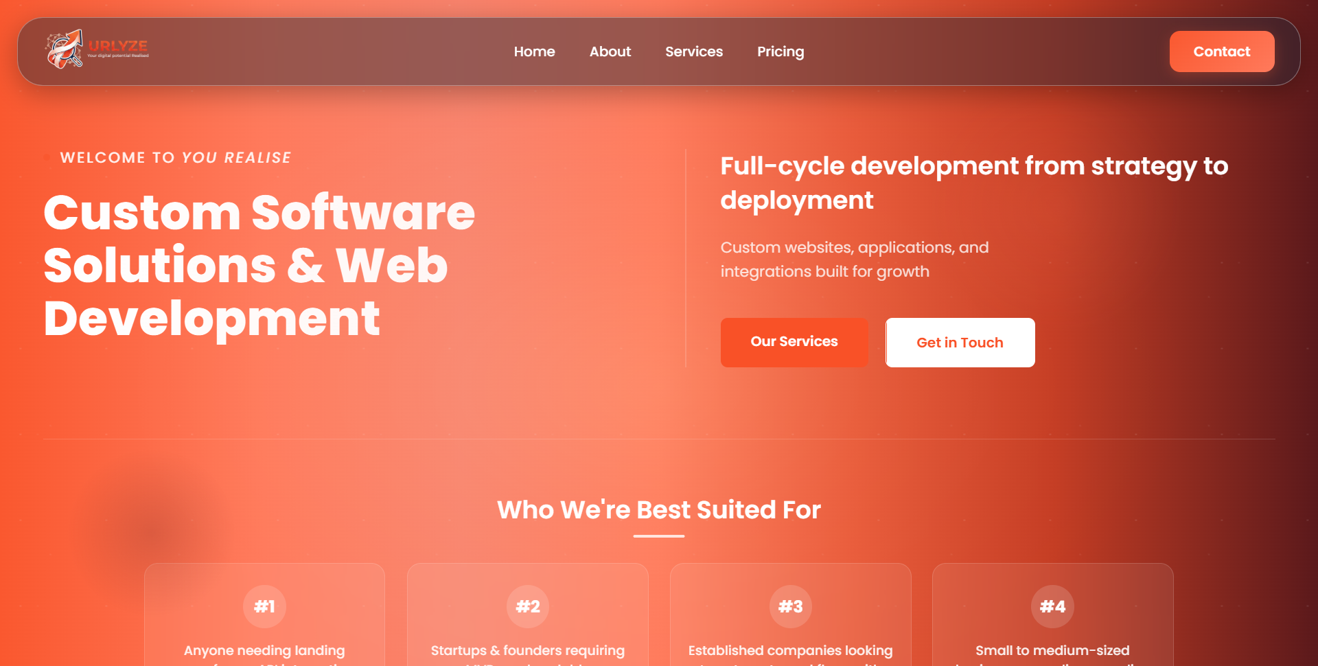 Urlyze Agency Page screenshot